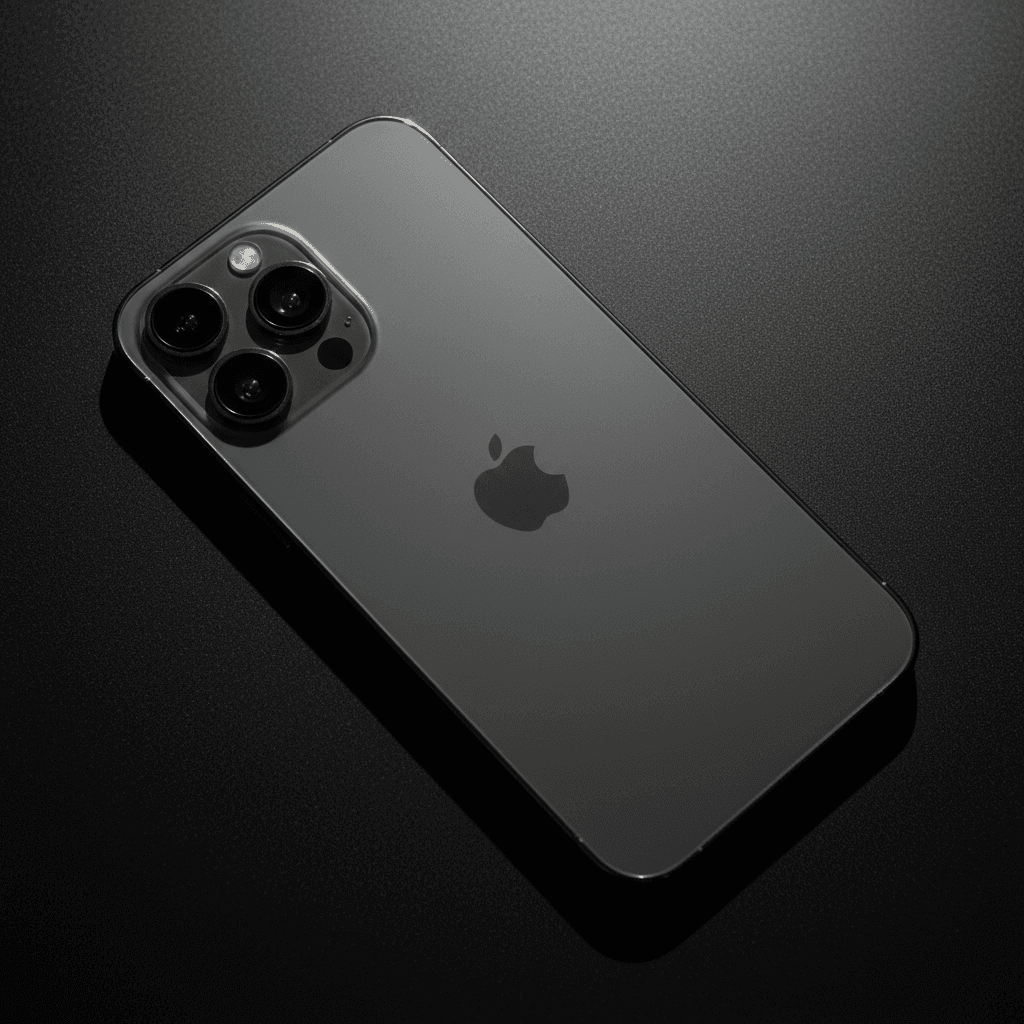 iPhone 15 Pro on dark surface