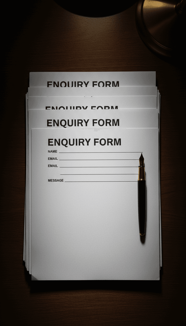 Stack of printed enquiry forms