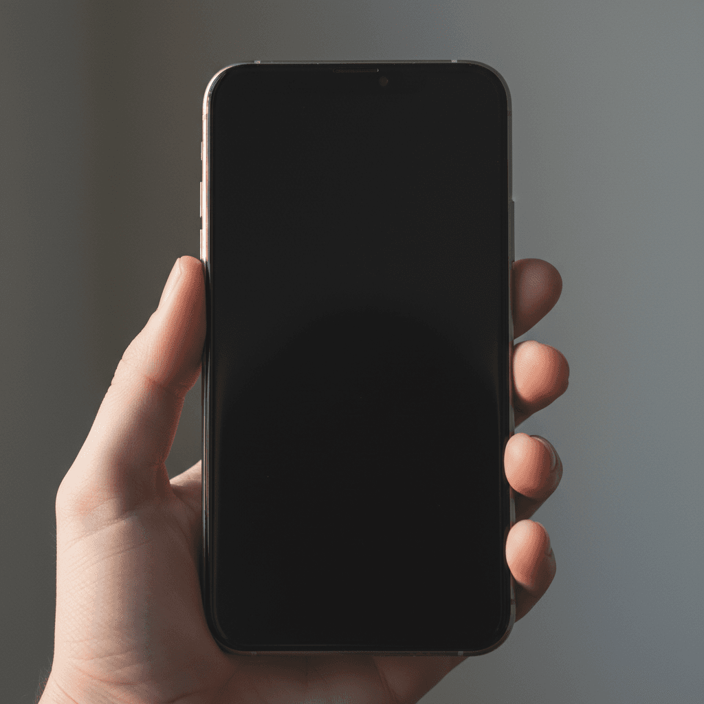 iPhone 15 Pro smartphone held in hand